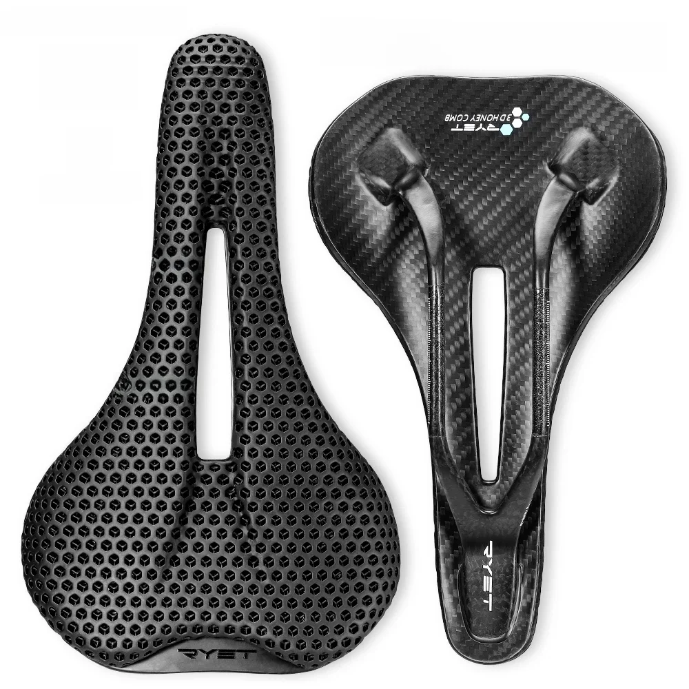 AliExpress RYET 3D Printed Bike Saddle Super Light  Bicycle Seating Cushion Full Carbon Road MTB Mountain Gravel Seat Cycling Cushion Parts