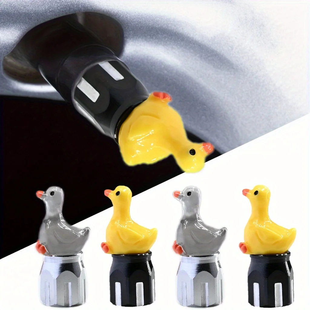 

4 шт. колпачки для штока клапана гусиных шин, милые забавные и уникальные украшения для шин для автомобилей, грузовиков и велосипедов, подходят для клапанов Schrader