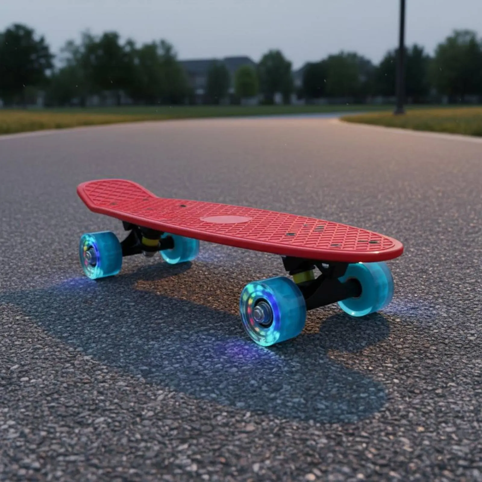 17 Inch Mini Cruiser Skateboard Light-Up Wheels Non-Slip Deck Fish Penny Board for Kids Beginners Commuting