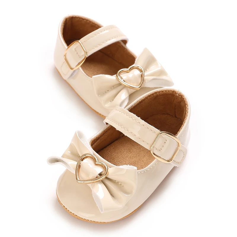 

Sweet Spring and Autumn 0-18 Months Baby Princess Shoes Cute Bow Decoration PU Soft Rubber Bottom Anti slip Infant Walking Shoes