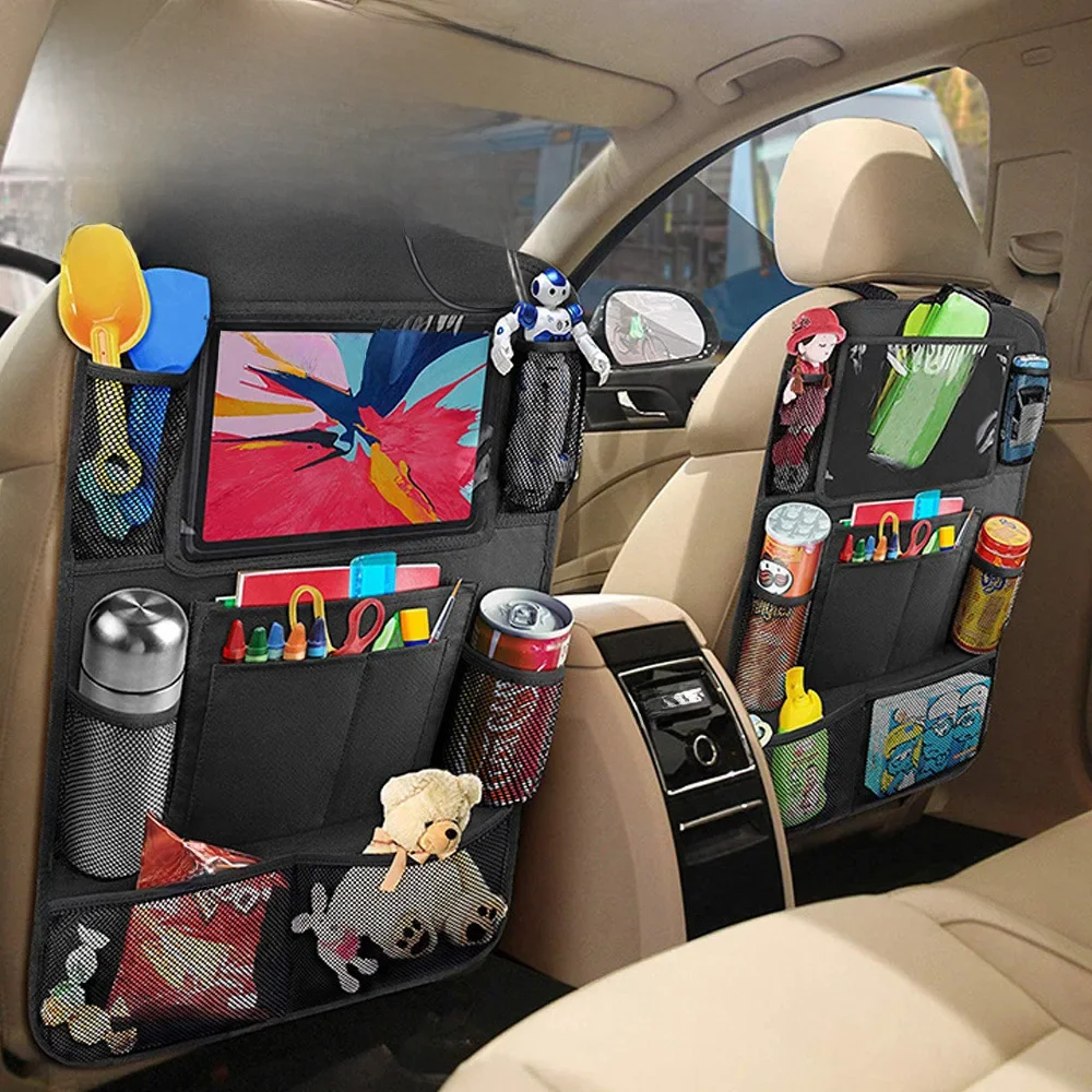 Auto-achterbank organizer met touchscreen tablethouder Automatische opbergvakbeschermer voor op reis - afbeelding 2