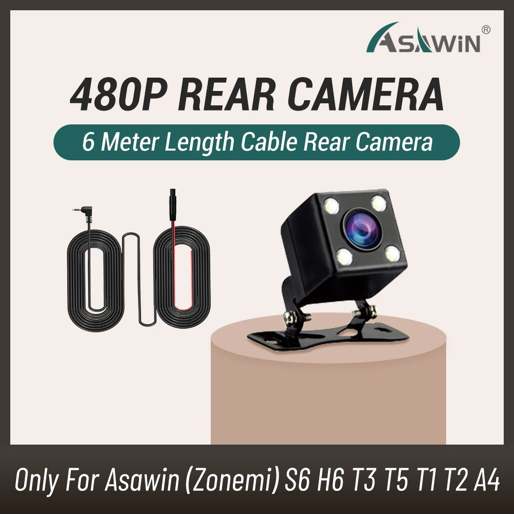 Asawin Only Rear cameras for for dash cam car dvr Backup Vehicle Parking 4P-5P 480-1080 6M-15M