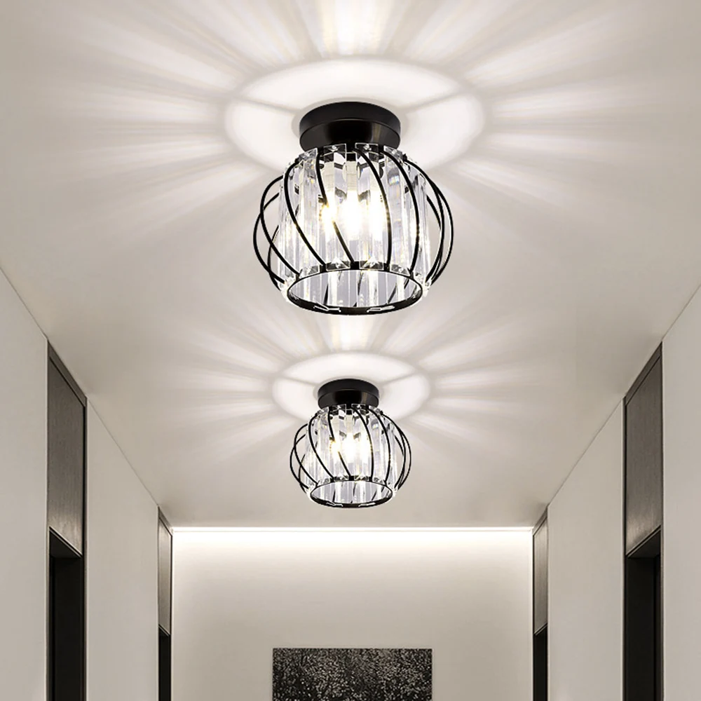 Nordic Modern K9 Crystal Ceiling Lights Indoor Ceiling Lamp Hallway Stairs Bedroom Lustre Dining Room Fixtures Home Decor