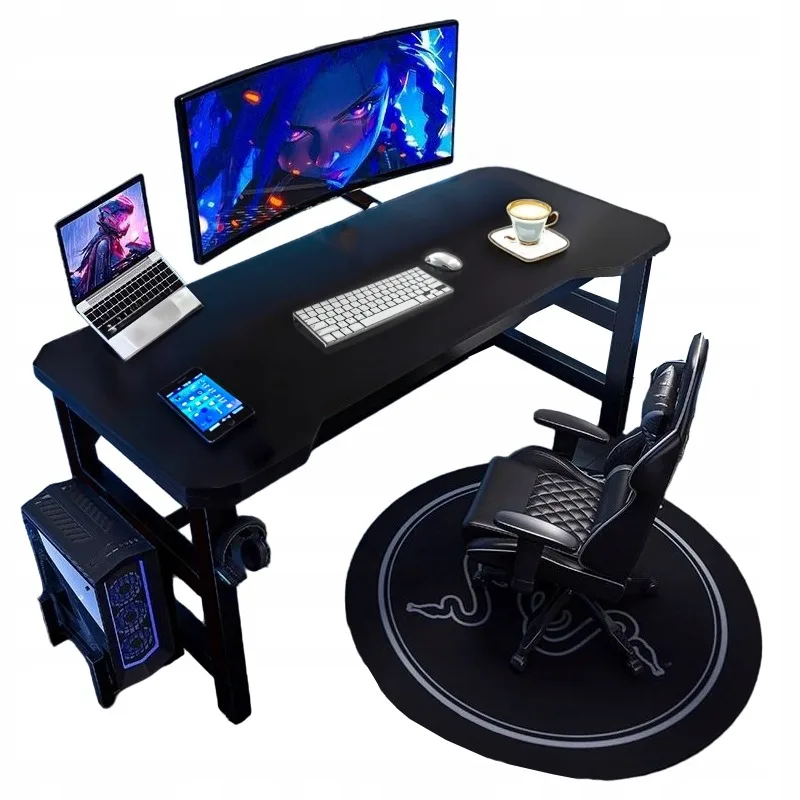 MESA DE OFICIAL DE JUEGOS PARA JUEGADOR COMPUTADOR MODERNO NEGRO LOFT 120 CM