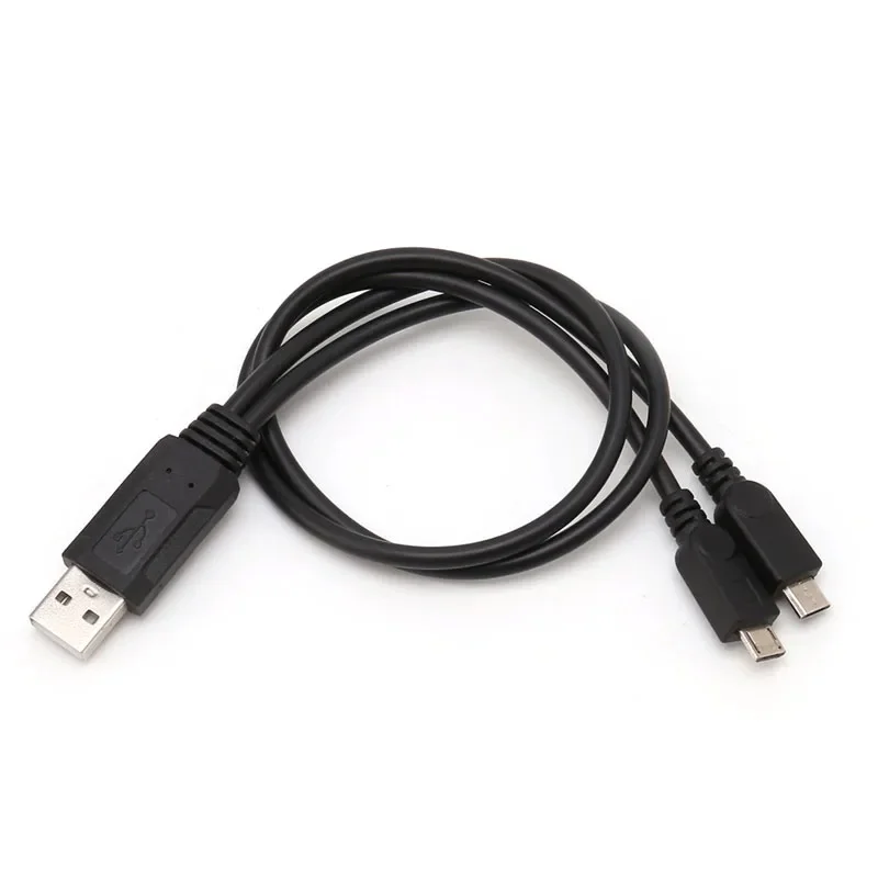 38cm przenośny USB męski uniwersalny Micro USB podwójny męski Adapter Y kabel splittera — zdjęcie produktu 7