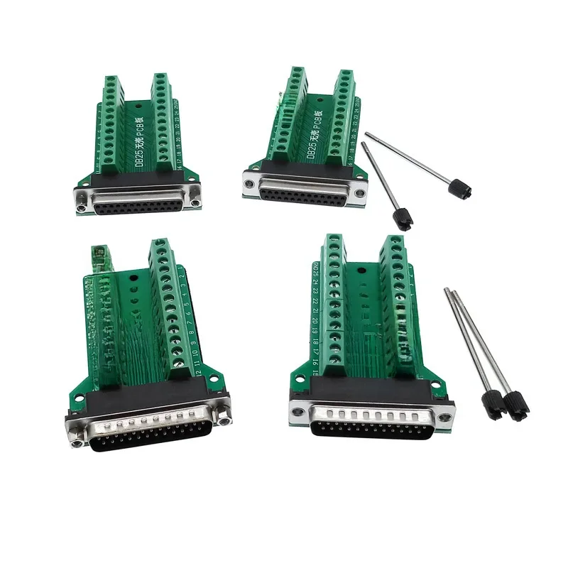 DB25 D-SUB 25-pinowy moduł sygnałowy PCB Płytka adaptera RS232 Złącza męskie żeńskie — zdjęcie 2