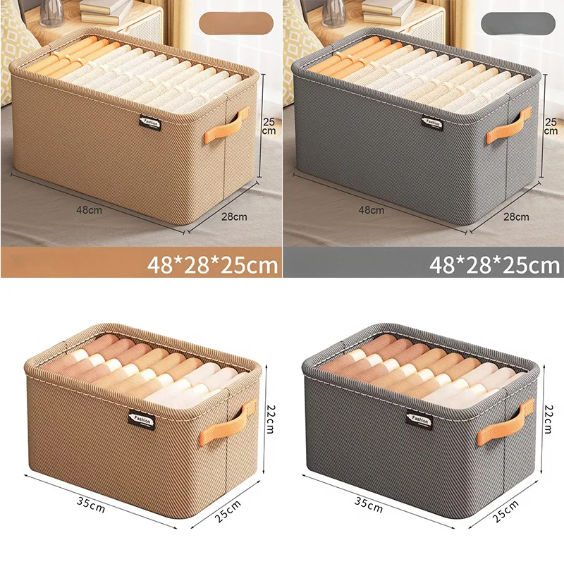

1/2/3 Pieces Foldable Storage Box Sweater Clothes Pants Storage Box Drawer Type Toy Storage Box Non-woven Removable Home Storage