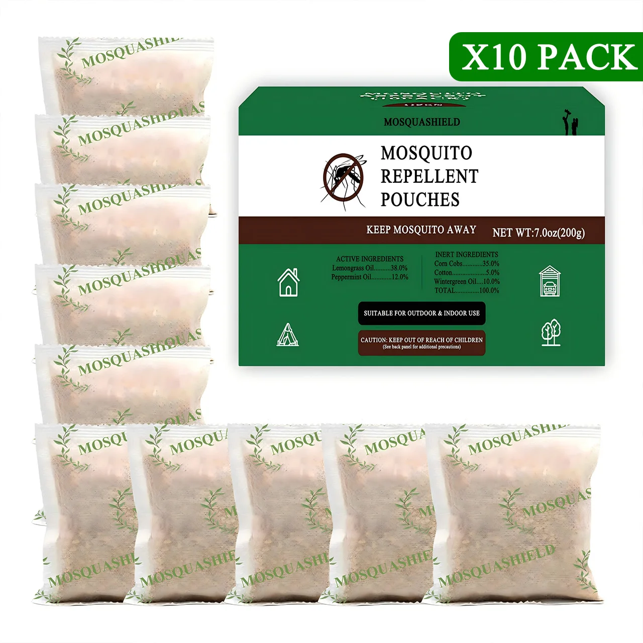 Natural Mosquito Repellent Sachets 10 Pack