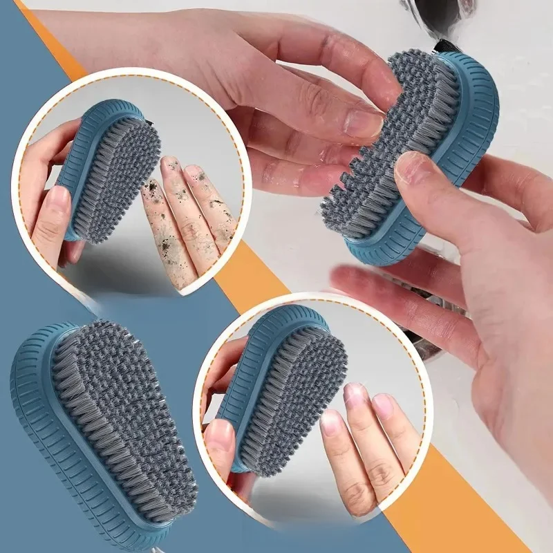 Brosse à ongles en fourrure douce, brosse multifonctionnelle pour vêtements, nettoyage ménager, brosse à linge, collier, brosse de nettoyage de chaussures