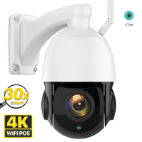 Outdoor 30X Zoom POE IP Camera 8MP 4K PTZ Speed Dome  PTZ Camera Onvif Two Way Audio IR 100m Surveillance iCsee