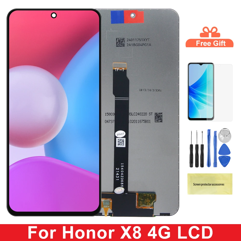 6.7\'\' For Honor X8 4G LCD Touch Screen Digitizer Assembly For Honor X8 2022 TFY LX1 LX2 LX3 Display With Frame Display  ﻿