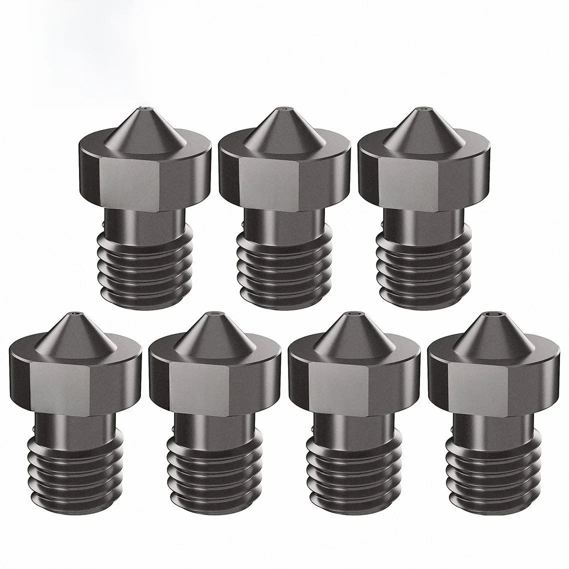 V6 Düse aus gehärtetem Stahl 0,2/0,4/0,6/0,8/1mm 1,75mm Filament M6 3D-Drucker-Düse für Ender 3 Hotend Titan Extruder Prusa I3 MK3