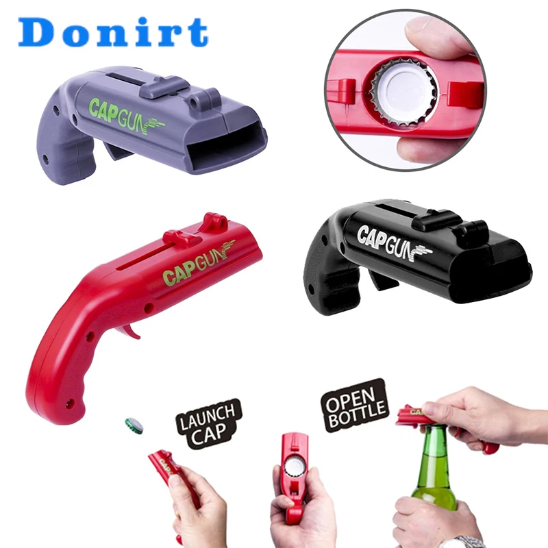 

Creative Can Opener Spring Cap Catapult Launcher Gun Shape Bar Tool Drink Opening Shooter Beer Bottle Opener Kitchen Gadget Set