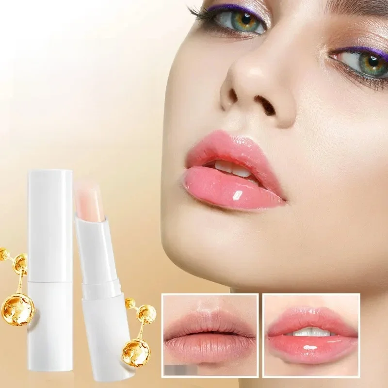 SADOER Baume à lèvres anti-fissures au collagène Nutrition et humidité durables pour hommes et femmes Soins quotidiens Baume à lèvres au collagène Soins des lèvres