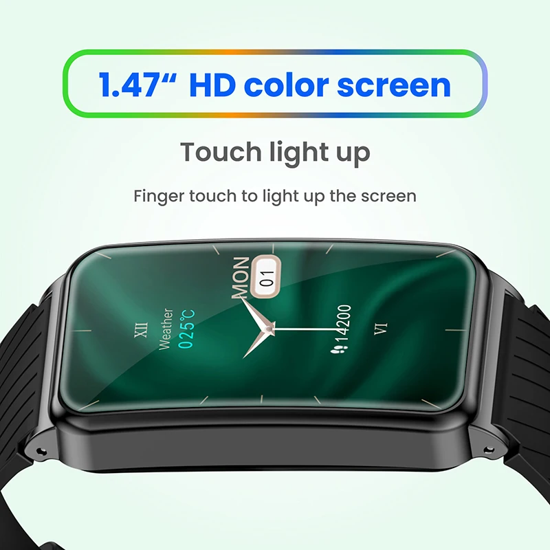 

2025 Новые Смарт-часы для мужчин и женщин 1,47 дюйма ЭКГ, пульс, кровяное давление, SpO2, монитор сна, фитнес-спортивный трекер, Android-часы