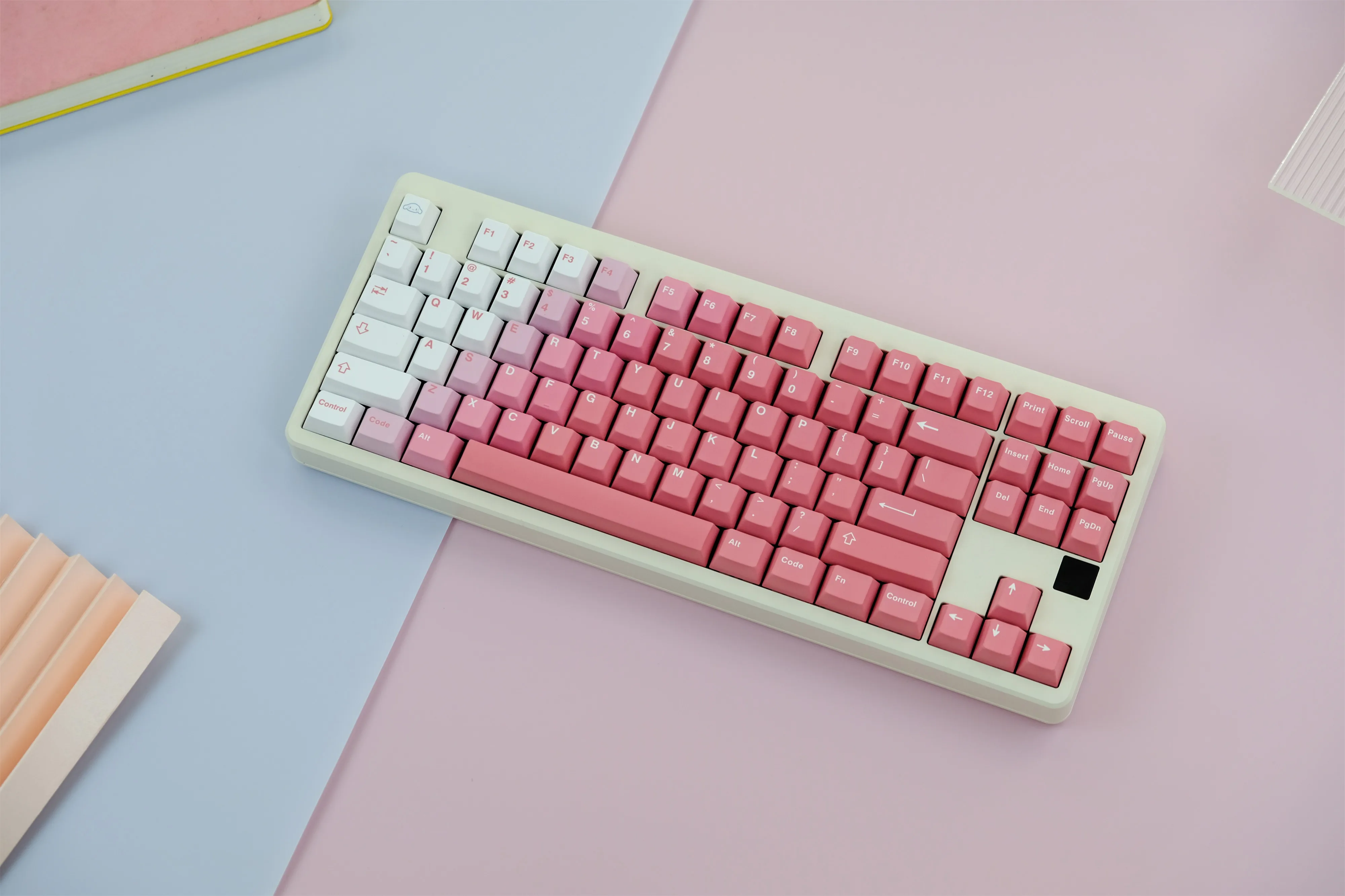 GMK-teclas con gradiente rosa, teclas PBT de 134 teclas, perfil de cereza, DYE-SUB, personalizadas, para teclado mecánico