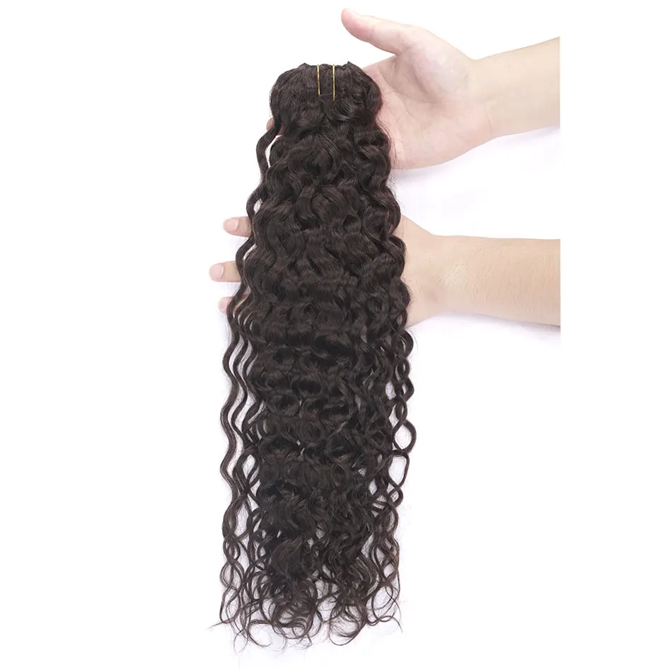 LOVEVOL-extensões naturais do cabelo da onda para mulheres negras, cabelo humano, cabeça cheia, 12 "-28"