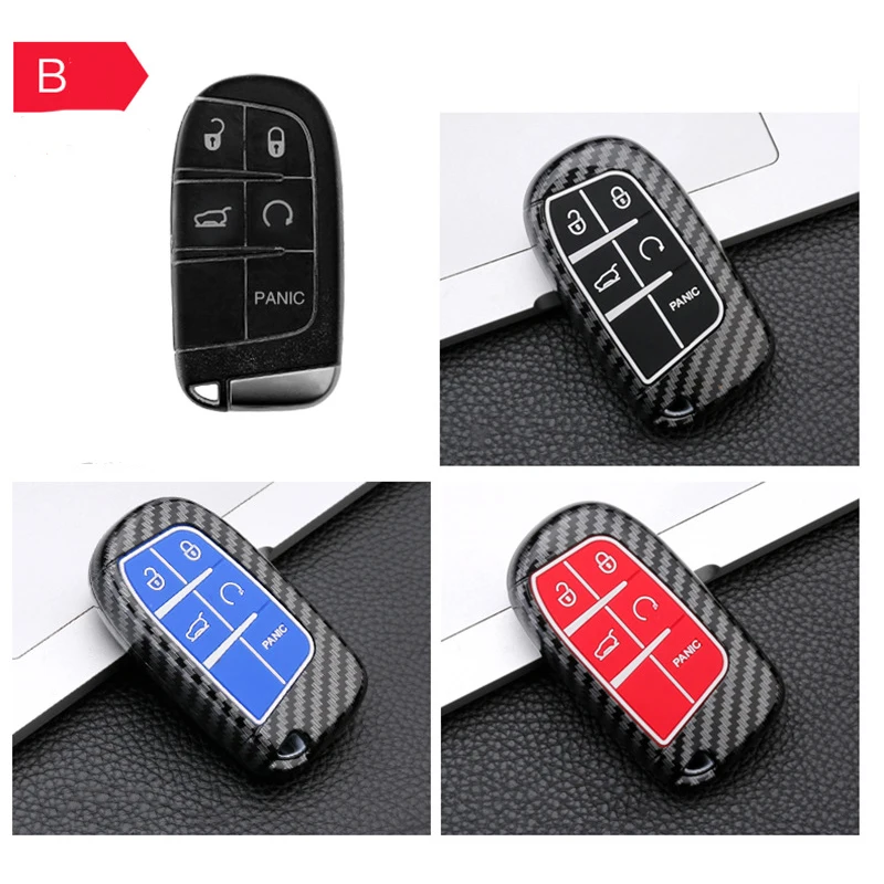 

ABS Carbon Car Key Cover Case Fob for Jeep Renegade Compass Grand Cherokee for Chrysler 300C Wrangler Dodge Car Accessaries