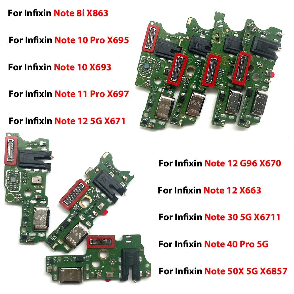 For Infxin Note 8i/10 Pro/10/11 Pro/12 5G/12/40 Pro 5G/30 USB fast Charging Port Dock Charger Plug Connector Board Flex with IC