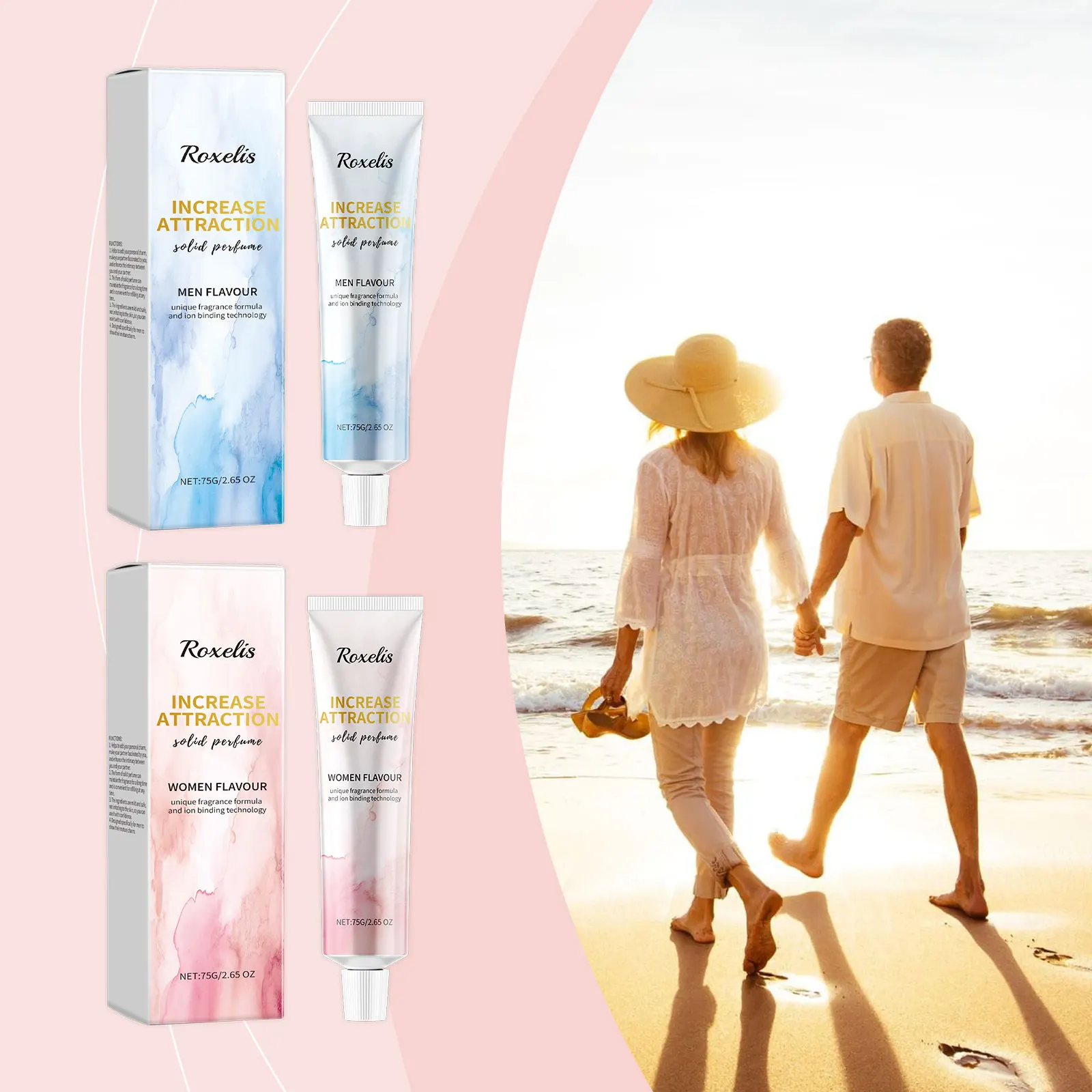 

Roxelis 75g Couple Solid Perfume Balm Series Wooden Citrus Fragrance Elegant Lasting Scent Temperament Lovers Dating Perfume