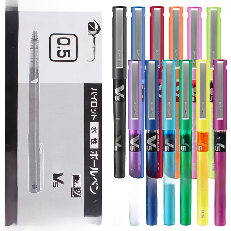 12 Stks/doos Pilot Gel Pen BX-V5 Rechte Vloeibare Balpen 0.5Mm Grote Capaciteit Kleur Spuit Pen Schoolbenodigdheden Briefpapier - afbeelding 2