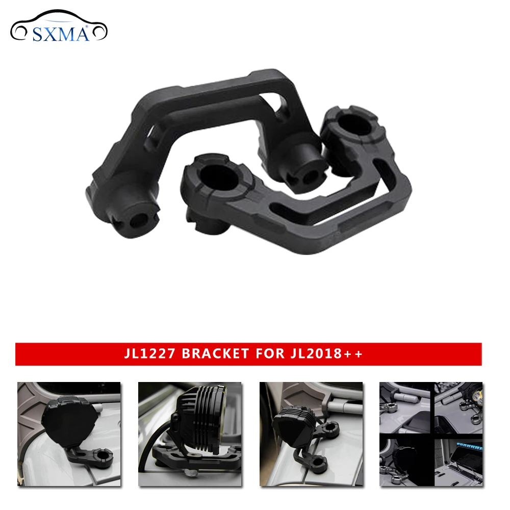 SXMA JL1227 A-Pillar Light Mounts Windshield Led Light Brackets 1pair for LED Work/Cube/Round Light forJeep JL forWrangler 2018+