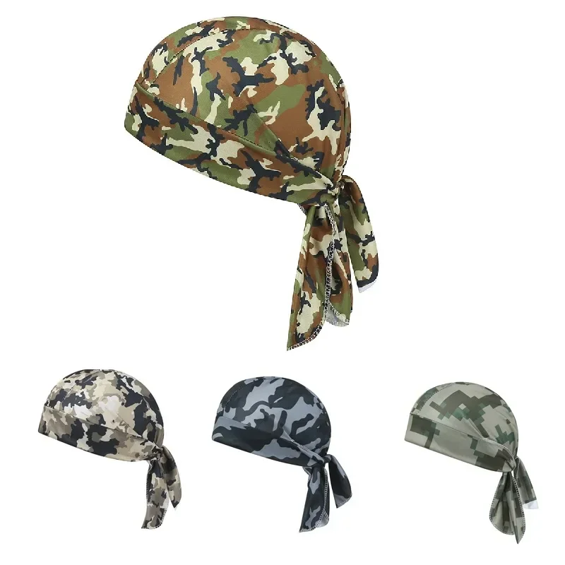 Bandeau de Camouflage Bandana mouchoir tête homme chapeau de Pirate capuche de cyclisme Protection solaire sport respirant imprimé foulard