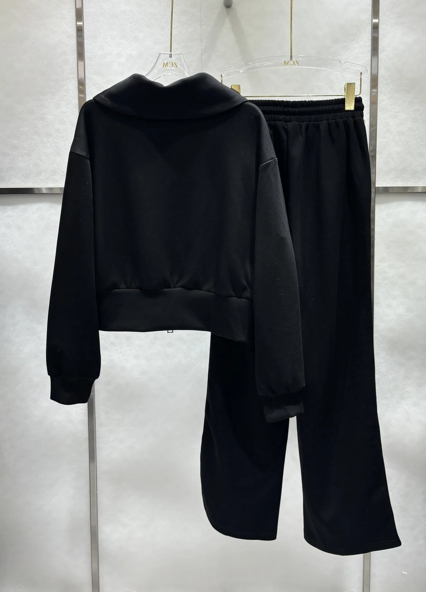 

New Webbing Casual Loose Fashion Splicing Webbing Design Zipper Set