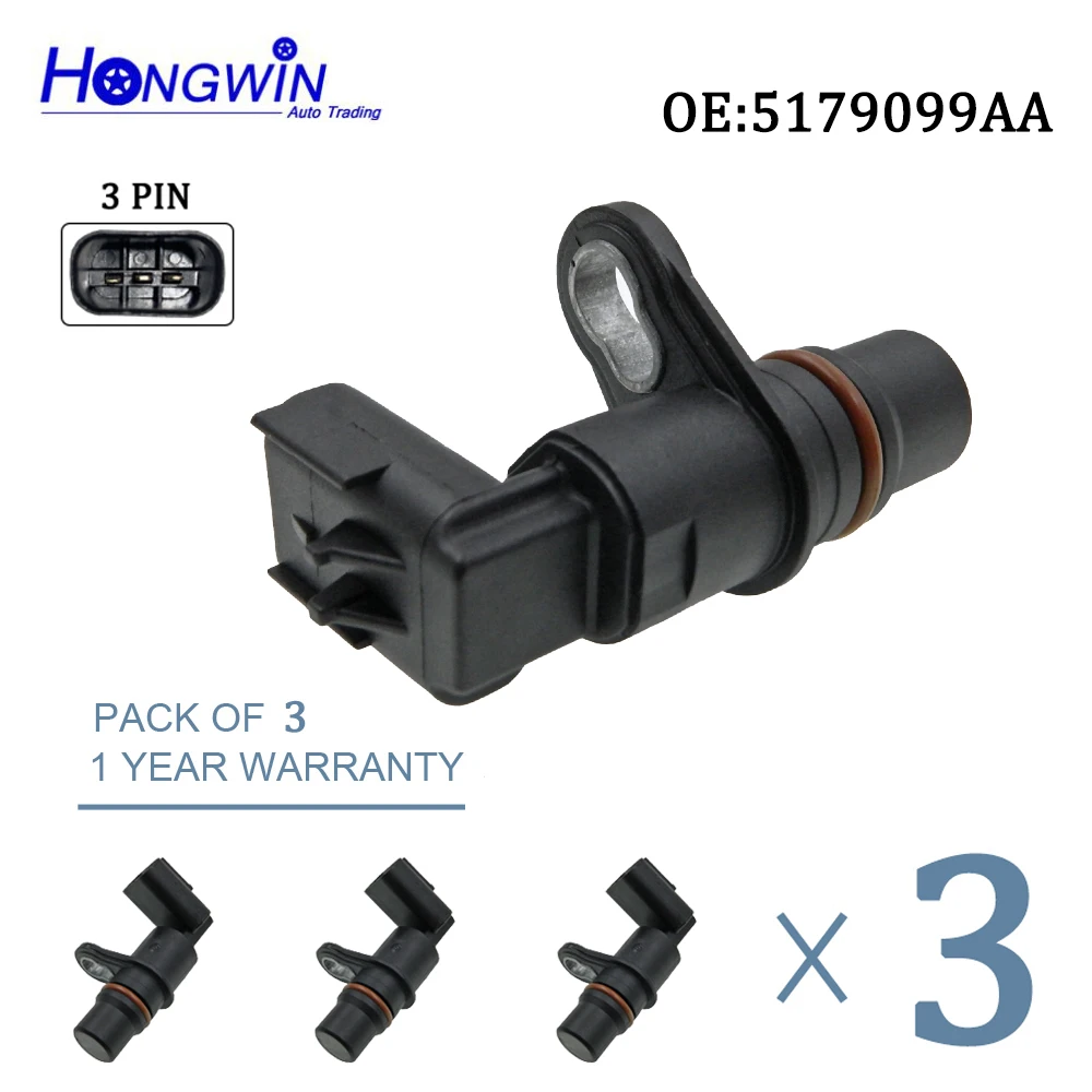 

3PCS Cam Crankshaft Position Sensor For Dodge Ram 2500 3500 5.9L 2006-2007 6.7L 2007-2017 2872277, 5179099AA, 5179099AB