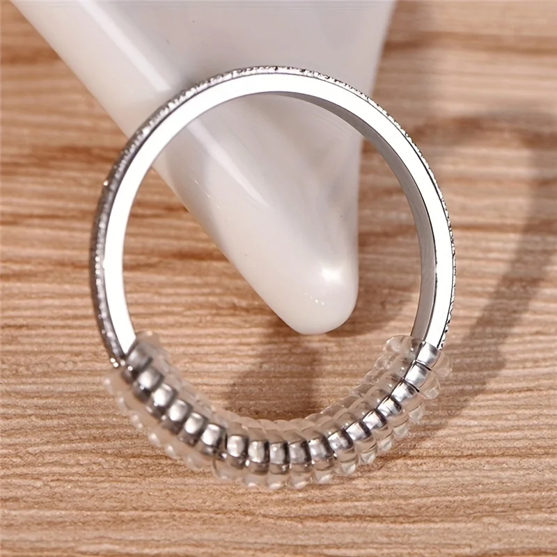 10pcs/Set Adjustable Ring Size Reducer Invisible Spiral Shell GuardHard Plastic Resizer Tool for Loose Rings Jewelry Accessories