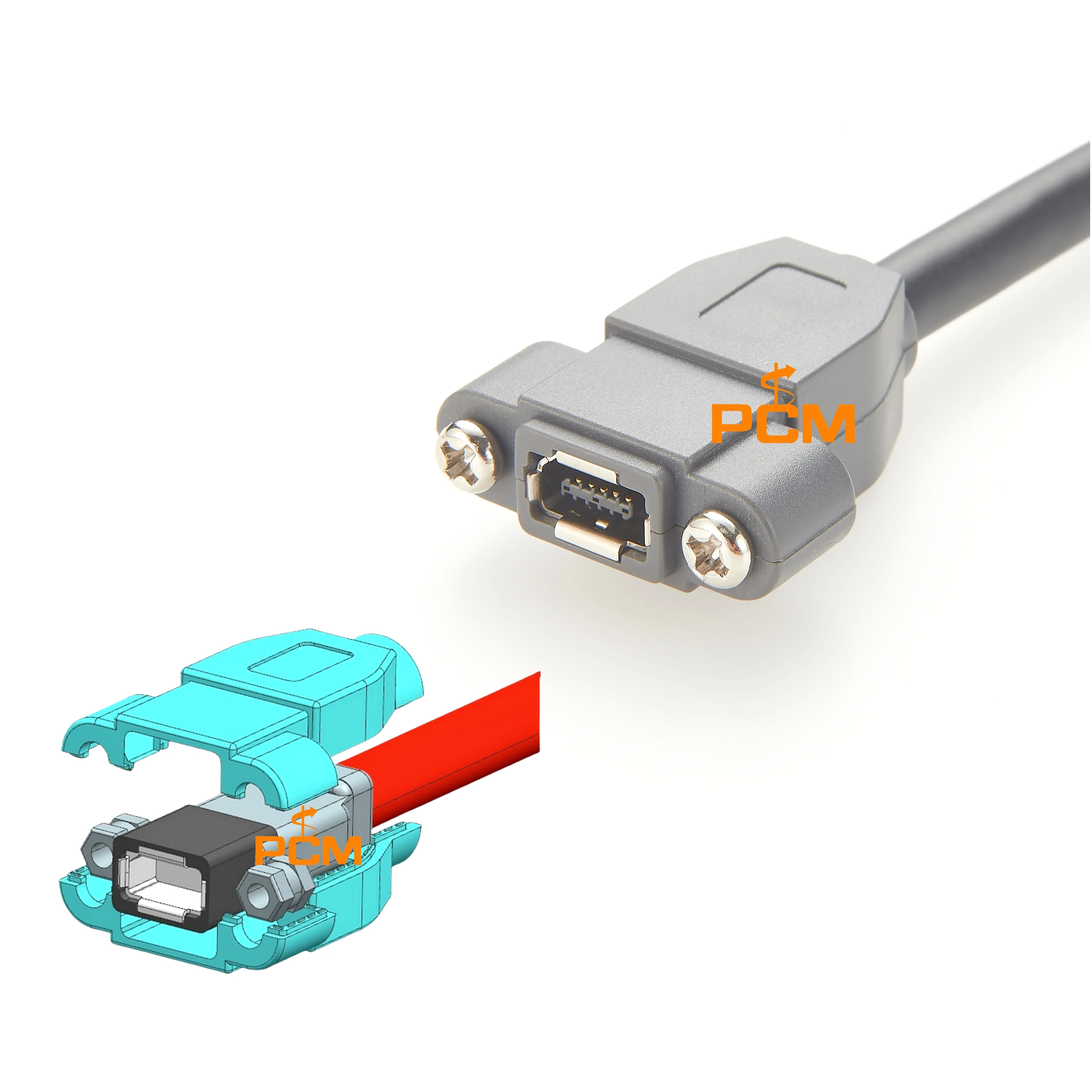 IX Industrial A Key Female to Male Cable CAT6A 10Gbps Extension Cord with Locking Screw Panel Mount Compatible with Hirose