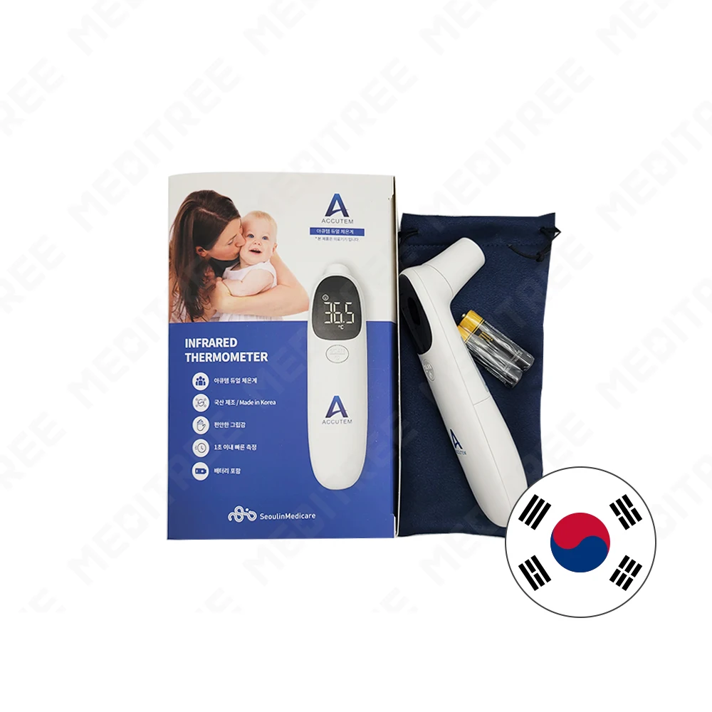 아큐템 비접촉 귀 듀얼 체온계 CP-EU-2020 made in korea 국산 체온계 아기 체온계
