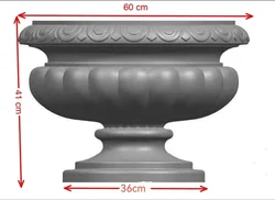 Pot de fleur en béton en plastique, pièces d'accessoires, moules de jardinière, 60cm