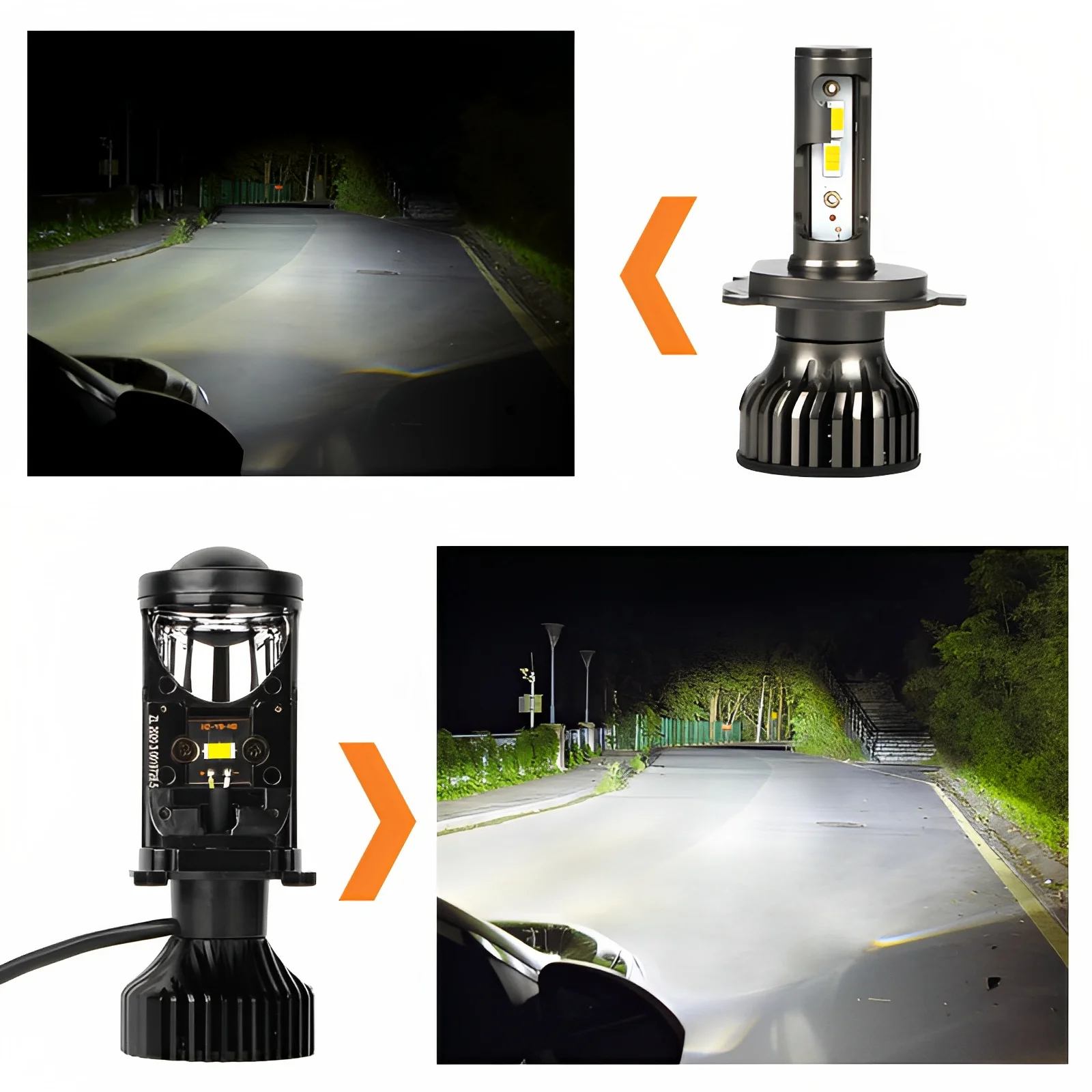 Y6 Car Led Headlight Projector H4 Lens Mini Bulbs Bi-LED Spotlight Auto Lighting 90W 20000LM High Low Beam H4 Car Lamp