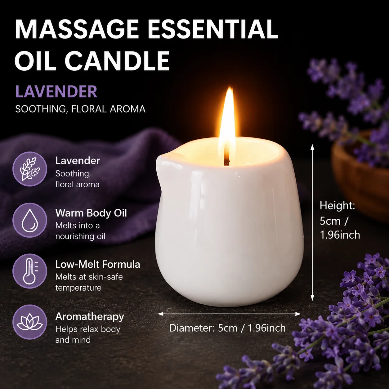 เทียนนวดเซรามิก กลิ่นลาเวนเดอร - Massage Candle Melting บทวิจารณ์และราคา
