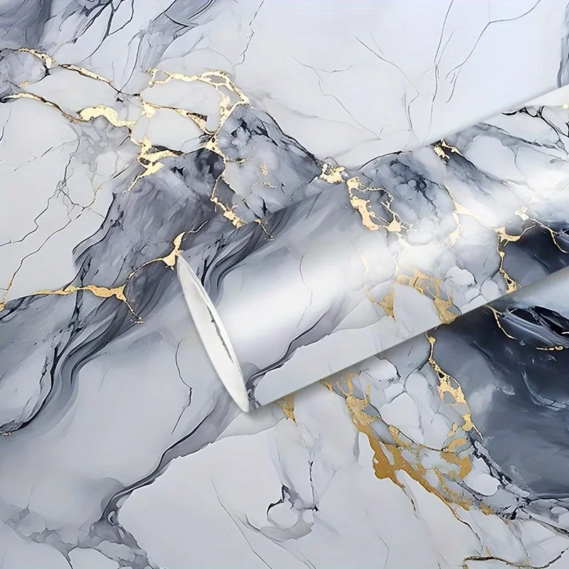 Self-Adhesive Marble Wallpaper Waterproof And Oil-Proof Vinyl Wallpaper Suitable For Kitchen Countertop And Wall Decoration.