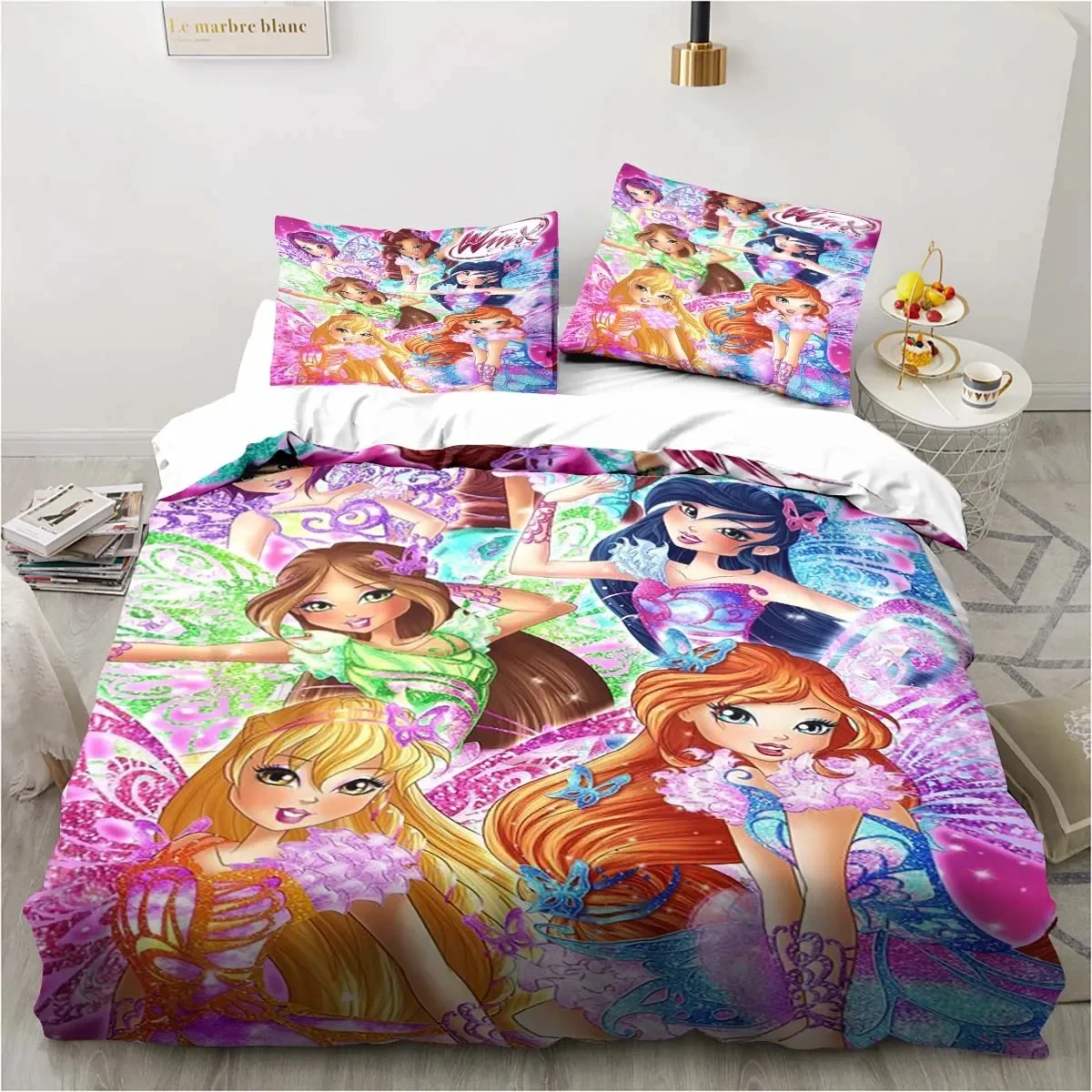 3D Print Winx Saga Club Bedding Set Duvet Cover Bed Set Quilt Cover Pillowcase Comforter king Queen Size Boys Adult Bedding Set