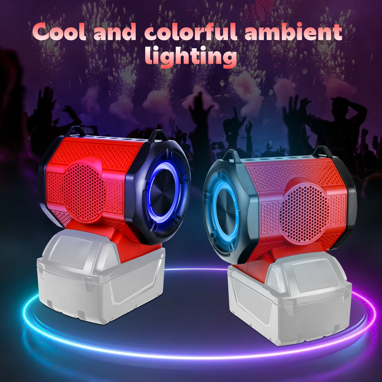 Portable Wireless Speaker with USB & Type-C Charging Port Bluetooth-compatible Speaker for Milwaukee 18V Battery (No Battery)