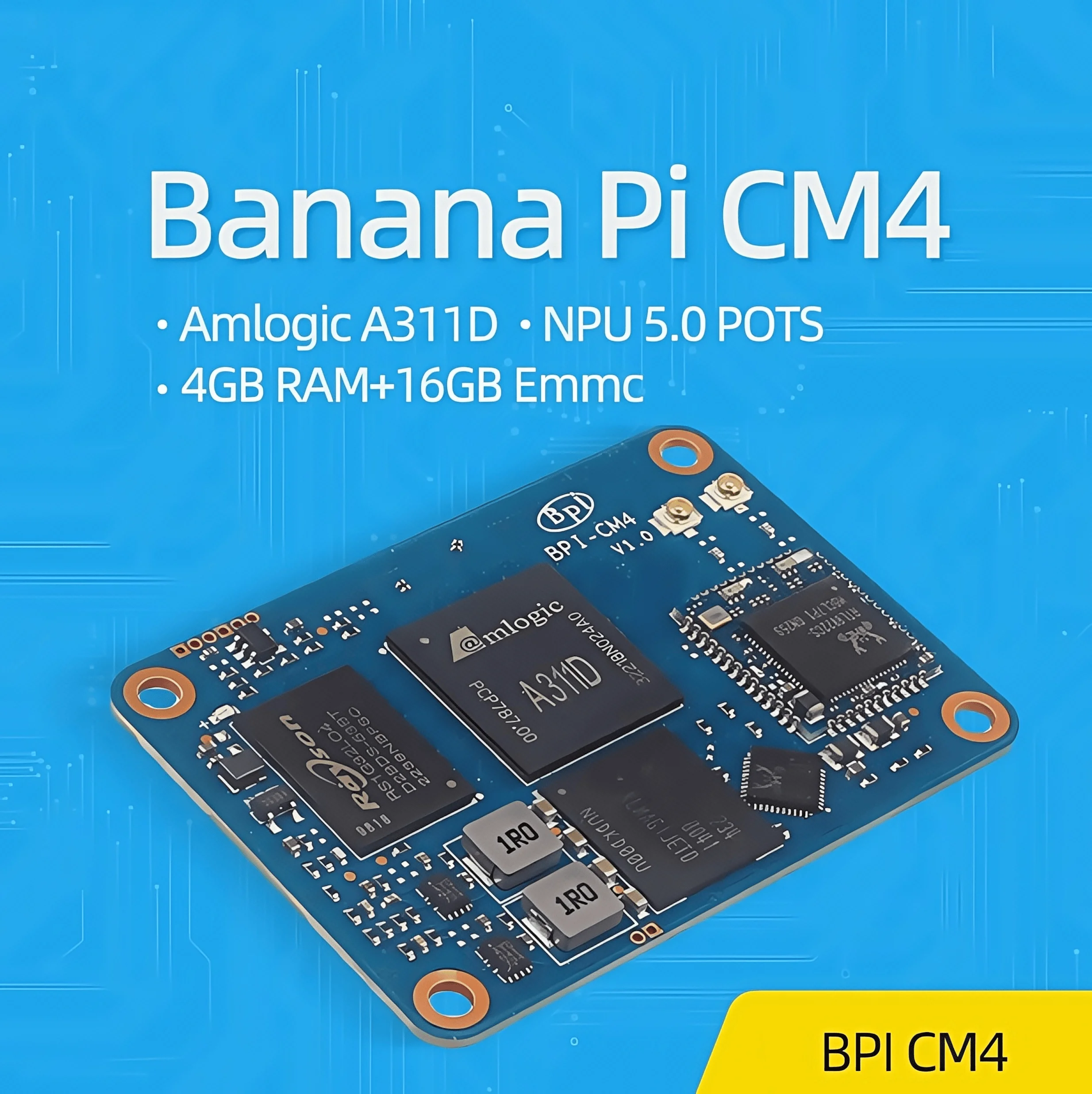 Banana Pi BPI-CM4 Computermodul, mit Amlogic A311D-Chiplösung, kompatibel mit Raspberry Pi CM4-Modul