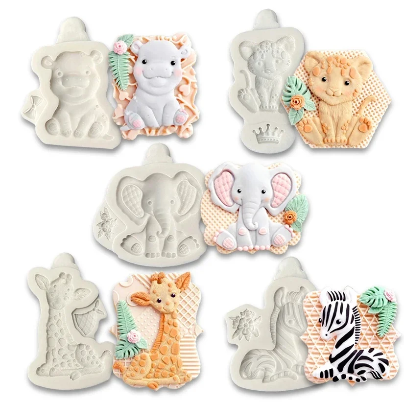 Moule en silicone éléphant mignon pour la pâtisserie, les biscuits, les cupcakes, le chocolat, les outils de décoration de gâteaux en fondant