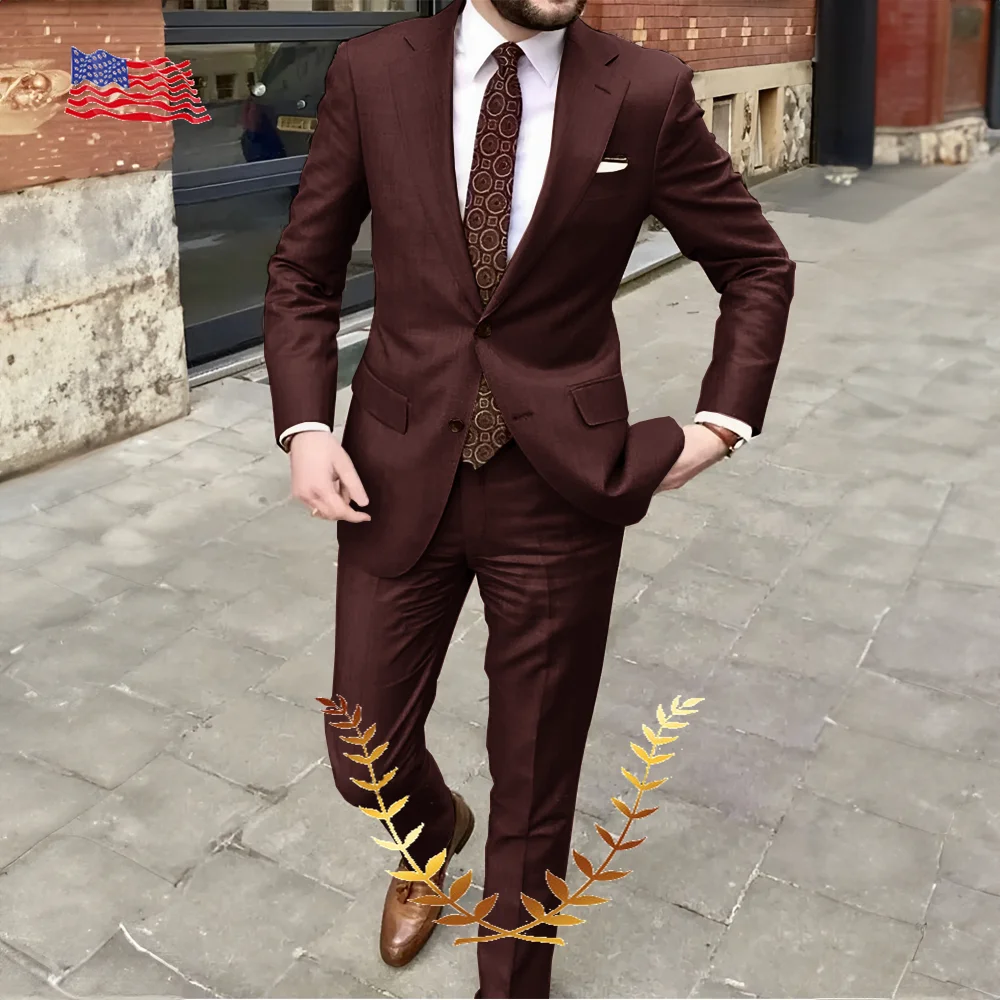 2024abito da uomo bello Casual 2 pezzi vestito per uomo Groomsmen Business Prom Blazer smoking da sposa bavero dentellato