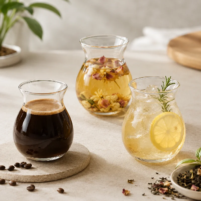 Candle Supplies Glass Jars - 6 ชิ้น 220 มล. แจกันแก้วบอโรซิลิเกตและโถใส่เทียน สูง