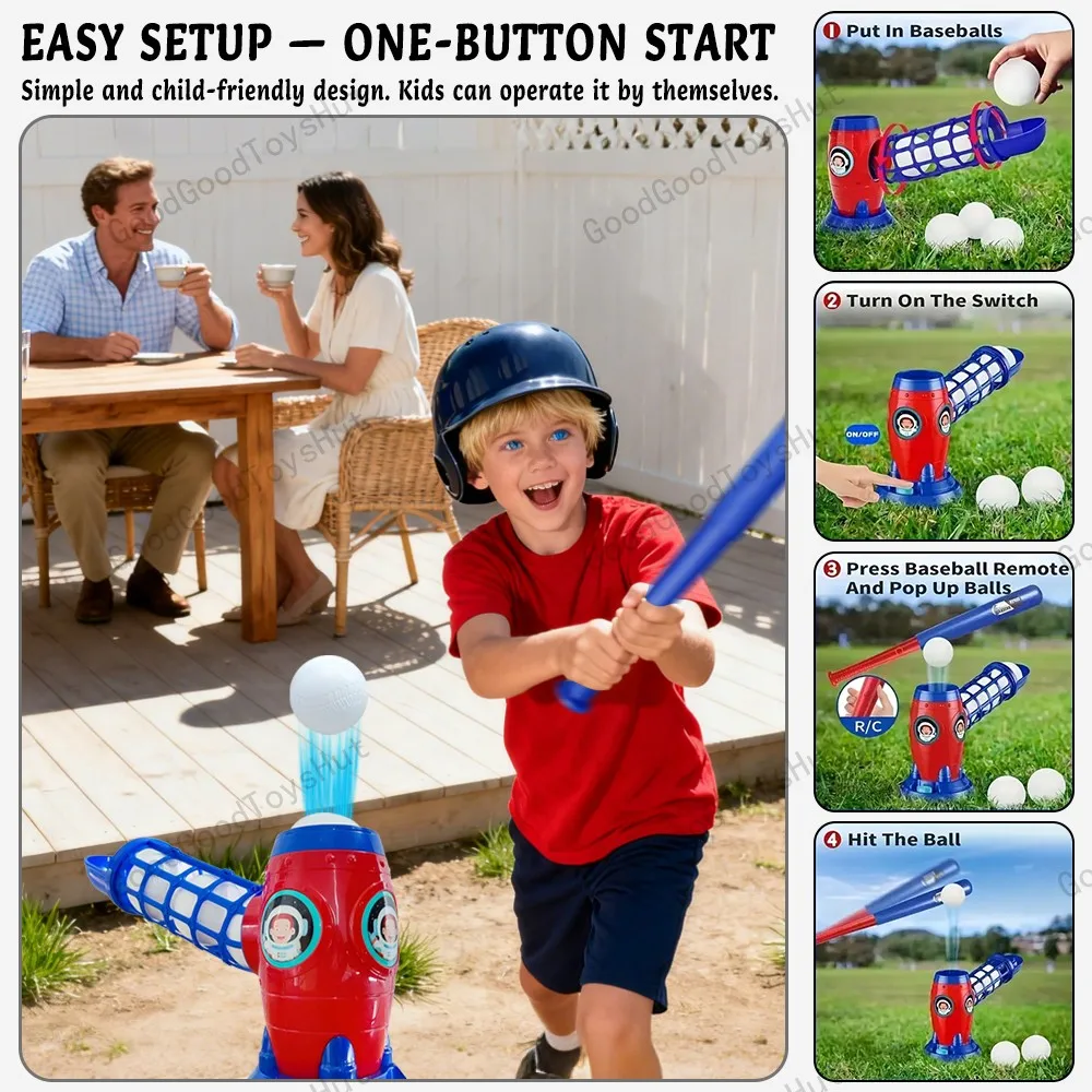 Outdoor Baseball Toy Set with Bat & 10 Balls, Backyard Sports Training Kit for Kids, Summer Play Gift