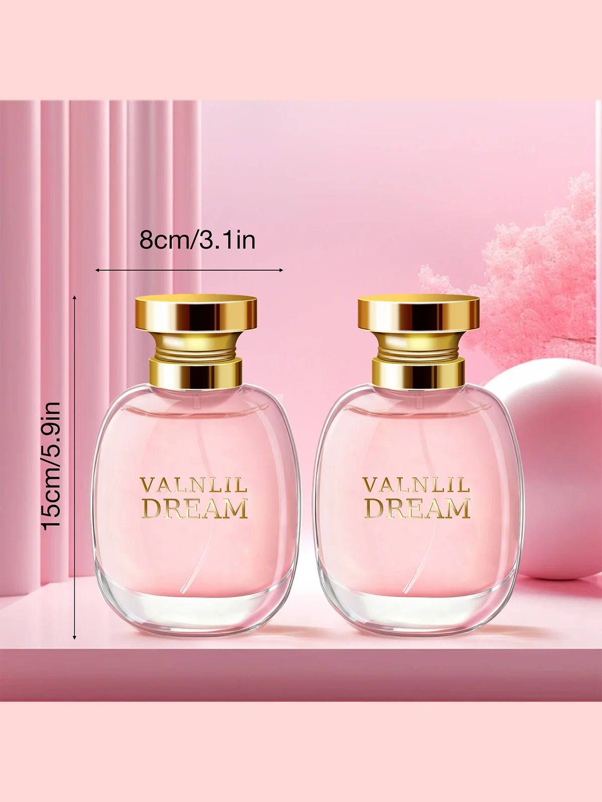 Paquete de 2/200ml de perfume floral afrutado para mujer con clemento de pera, jazmín, gardenia y sándalo de vainilla, fragancia de uso diario