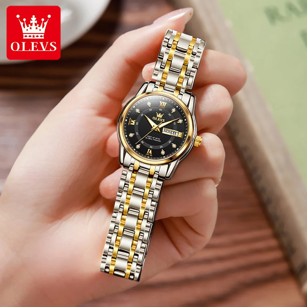 OLEVS 5513 Couple Watches Luxury Original Fashion Brand Waterproof Luminous Quartz Watch Single Calendar Design For Date Sport
