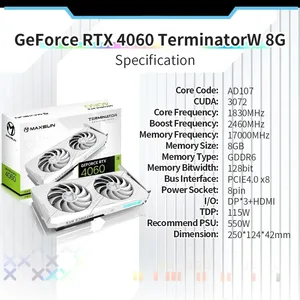 Used maxsun graphic plate for computer desktop, PCI Express 4.0x8 Gaming video card, RTX 4060 Terminator, 8g GDDR6 GPU, 128 bits 8 Main Video Plca Sales - №7