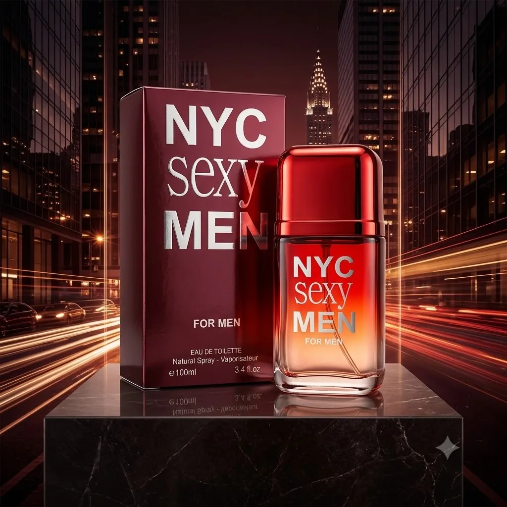 NYC Sexy Men 100ml - Parfum Couture. Eau de Toilette pour hommes au parfum oriental épicé et aux notes masculines chaleureuses.