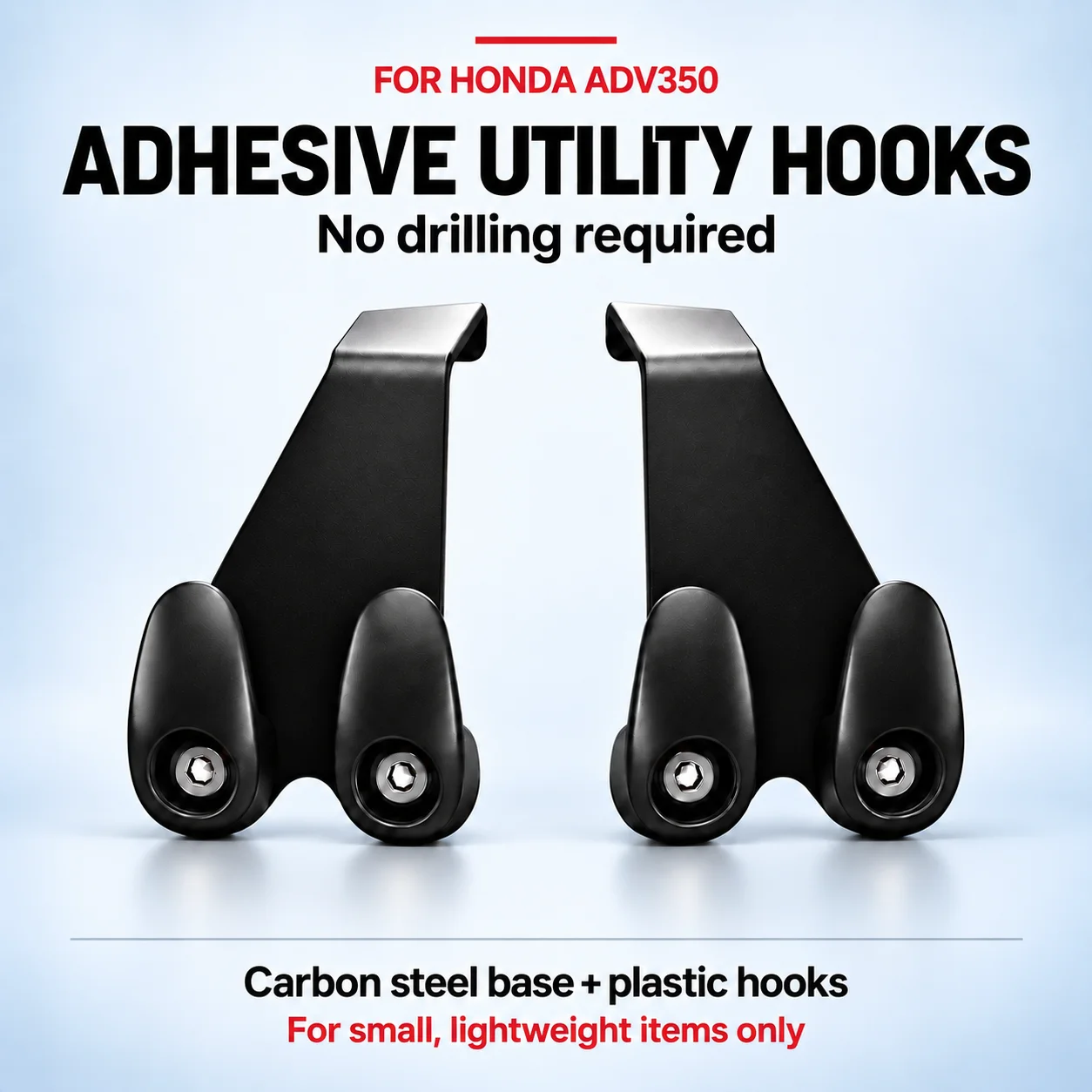 For HONDA ADV350 Adhesive Ignition Lock Double Hook Motorcycle Scooter Hanger for Keys and Small Lightweight Items
