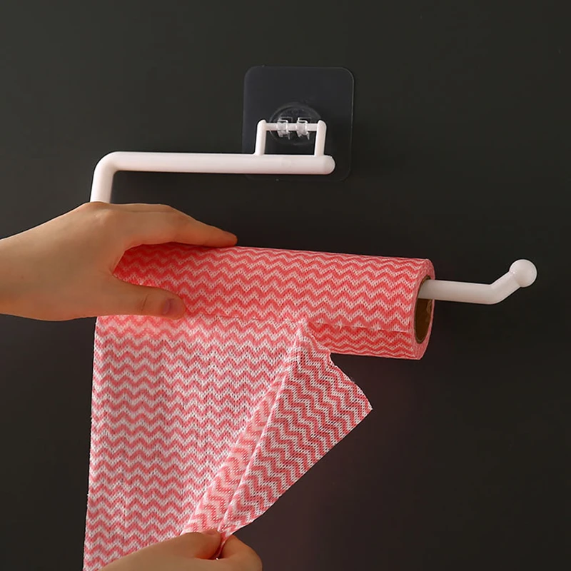 1pc Punch-free Rag Storage Rack,Kitchen Special Tissue Holder,Roll Paper Holder,Hanger, Plastic Wrap Storage Rack