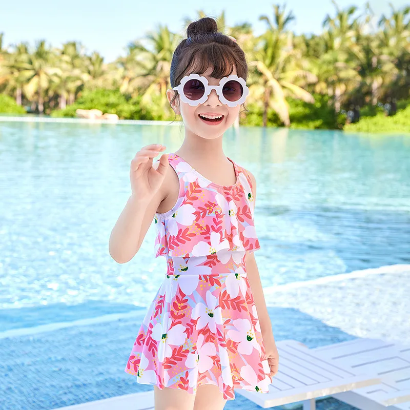 

New Girls Swimsuit Two-Piece Swimwear UPF50+ Baby Sleeveless Swimsuits Kids Toddler Infant Beach Clothes Bathing Suits Children